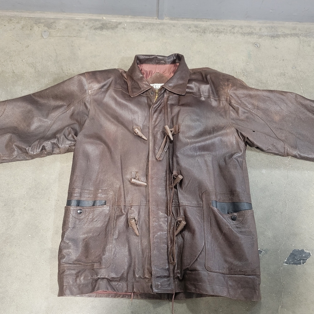 Vintage Pelle Cuir Men's Brown Leather Barnstormer Winter Coat Winchester Jacket